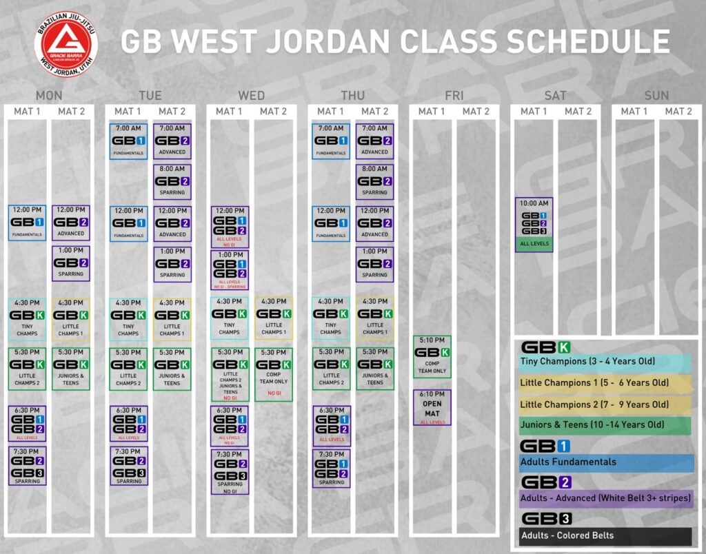 jiu jitsu schedule west jordan