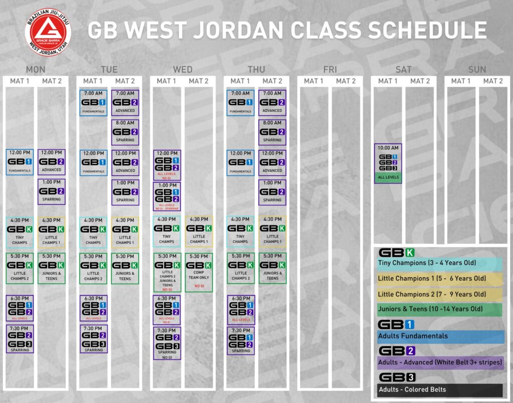 jiu jitsu west jordan schedule